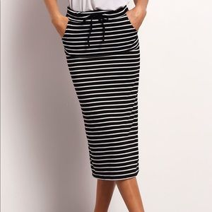striped midi skirt